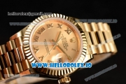 Rolex Datejust Swiss ETA 2671 Automatic Yellow Gold Case with Yellow Gold Dial Roman Numeral Markers and Yellow Gold Bracelet (BP)