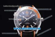 Omega Seamaster Planet Ocean 600M Master Chronometer Clone 8900 Automatic Steel Case with Black Dial Stick Markers and Black Leather Strap - 1:1 Original (EF)