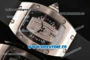 Richard Mille RM007 Miyota 6T51 Automatic Steel Case with Diamonds Dial and Black Rubber Strap