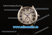 Cartier Drive de Cartier Asia Automatic Steel Case with White Dial and Black Leather Strap (AAAF)