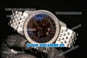 Breitling Montbrillant Datora Chrono Swiss Valjoux 7751 Automatic Steel Case/Bracelet with Brown Dial and Stick Markers - 1:1 Original (J12)