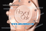 Audemars Piguet Royal Oak Seiko VK64 Quartz Rose Gold Case/Bracelet Blue Dial and Stick Markers (EF)