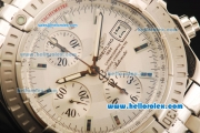 Breitling Chronomat Evolution Chronograph Swiss ETA 7750 Automatic Movement Full Steel with White Dial and Stick Markers