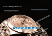 Rolex Datejust 37mm Swiss ETA 2836 Automatic Steel Case with Jubilee Steel Bezel Sliver Dial Diamond Steel Bracelet