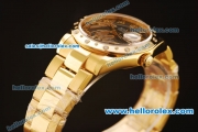 Rolex Datejust Asia 2813 Automatic Full Yellow Gold with Diamond Bezel and Grey MOP Dial