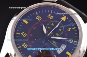 IWC Pilot's Chronograph Miyota Quartz Steel Case with Black Dial and Yellow Markers