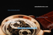 Vacheron Constantin Automatic Movement Rose Gold Case with Skeleton Dial - Two White Subdials