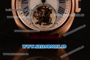 Cartier Cle de Cartier Swiss Tourbillon Manual Winding Rose Gold Case with White Dial and Pink Leather Strap