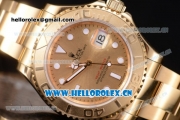 Rolex Yacht-Master 40 Clone Rolex 3135 Automatic Yellow Gold Case/Bracelet with Yellow Gold Dial and Dot Markers (BP)