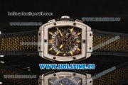 Hublot MP-06 Senna Chrono Miyota OS20 Quartz Steel Case with Yellow Stick Markers and Skeleton Dial