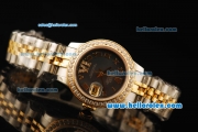 Rolex Datejust Automatic Movement Steel Case with Diamond Bezel and Two Tone Strap-ETA Coating Case