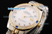 Rolex Datejust Automatic Movement with Diamond Bezel and Two Tone Bracelet