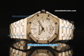 Audemars Piguet Royal Oak Swiss ETA 2836 Automatic Movement Full Steel with White Grid Dial and Stick Markers