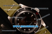 Rolex Milgauss Vintage Asia 2813 Automatic Steel Case with Dot Markers Black Dial and Green Nylon Strap