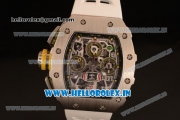 Richard Mille RM11-03 Swiss Valjoux 7750 Automatic Steel Case Skeleton Dial With Arabic Numeral Markers White Rubber Strap(KV)