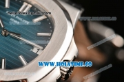 Patek Philippe Nautilus Miyota 9015 Automatic Steel Case with White Stick Markers and Blue Dial (BP)