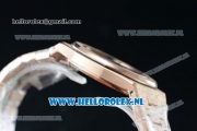 Audemars Piguet Royal Oak Swiss Quartz Rose Gold Case with Black Dial and Rose Gold Bracelet (EF)