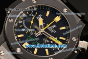 Hublot Big Bang Ayrton Senna Limited Edition Swiss Valjoux 7750 Automatic Movement Full Ceramic Case with Black Dial and Yellow Markers