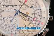Breitling Montbrillant Datora Chrono Swiss Valjoux 7751 Automatic Steel Case/Bracelet with White Dial and Stick Markers - 1:1 Original (J12)
