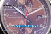 IWC Portugieser Yacht Club Asia ST25 Automatic Steel Case with Brown Dial Arabic Numeral Markers and Brown Leather Strap