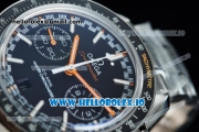 Omega Speedmaster Racing Master Clone Omega 9900 Automatic Steel Case/Bracelet Black Dial With Stick Markers(JH)