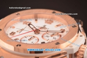 Hublot Big bang Swiss Valjoux 7750 Automatic Rose Gold Case with White Dial and Rose Gold/Ceramic Bracelet