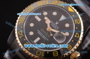 Rolex GMT-Master II Prohunter Edition Rolex 3186 Automatic Movement PVD Case and Strap with Gold Bezel