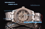 Rolex Masterpiece Swiss ETA 2836 Automatic Steel Case with Diamond/White Dial and Diamond Bezel