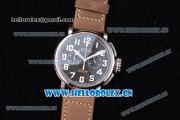 Zenith Heritage Pilot Ton-up Miyota Automatic Steel Case with Black Dial and Brown Leather Strap Arabic Numeral Markers