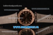 Hublot Classic Fusion 9015 Auto PVD/Rose Gold Case with Grey Dial and Grey Leather Strap