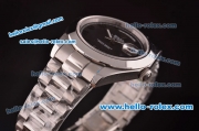 Rolex Day-Date II Asia 2813 Automatic Steel Case/Strap with Black Dial and Black Numeral Markers