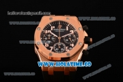 Audemars Piguet Royal Oak Offshore Miyota OS20 Quartz Rose Gold Case with Black Dial and White Arabic Numeral Markers (EF)