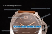 Panerai Luminor Marina 1950 3 Days PAM 353 Clone P.9000 Automatic Steel Case with Brown Dial and Brown Leather Strap (KW)