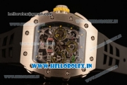 Richard Mille RM11-03 Swiss Valjoux 7750 Automatic Steel Case Skeleton Dial With Arabic Numeral Markers Black Rubber Strap(KV)