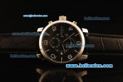 Montblanc Flyback Chronograph Quartz Steel Case with Black Dial and Black Leather Strap