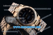 Rolex Day-Date Swiss ETA 2836 Automatic Rose Gold Case with Blue Dial Diamonds Markers and Rose Gold Bracelet (BP)