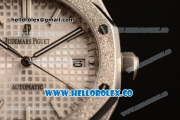 Audemars Piguet Royal Oak Clone AP Calibre 3120 Automatic Steel Case with White Dial and Steel Bracelet (EF)