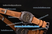 Panerai PAM00375 Luminor 1950 Clone P.3000 Manual Winding Titanium Case with Brown Leather Strap and Yellow Markers - 1:1 Original (Z)
