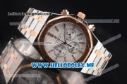 Audemars Piguet Royal Oak Miyota Quartz Two Tone Case/Bracelet with Silver Dial and Stick Markers