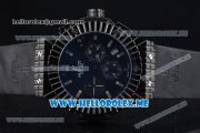 Hublot Big Bang Caviar Chronograph Miyota OS20 Quartz Ceramic Case with Black Dial and Black Rubber Strap Stick Markers