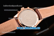 Longines Master Moonphase Miyota OS10 Quartz with Date Rose Gold Case with White Dial Stick Markers and Brown Leather Strap