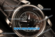 Parmigiani Chronometre Clone Original Movement Steel Case With Calfskin Strap Black Dial