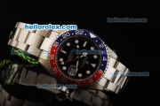 Rolex GMT-Master II Oyster Perpetual Swiss ETA 2836 Automatic Movement Steel Case with Black Dial and Two Tone Bezel