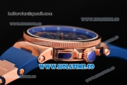 Ulysse Nardin Marine Chrono Asia Automatic Rose Gold Case with Roman Numeral Markers and Blue Dial