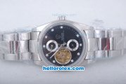 Rolex Datejust Tourbillon Oyster Perpetual Automatic with Black Dial and White Marking