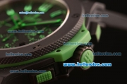 Hublot Big Bang Swiss Valjoux 7750 Automatic Ceramic Case with Black Dial and Green Markers