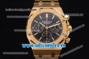 Audemars Piguet Royal Oak Chronograph Swiss Valjoux 7750 Automatic Yellow Gold Case/Bracelet with Black Dial Stick Markers (EF)