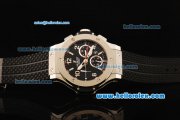 Hublot Big Bang Swiss Valjoux 7750 Automatic Movement Steel Case with Black Dial and Black Rubber Strap