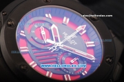 Hublot Big Bang Swiss Valjoux 7750 Automatic Movement PVD Case with Red Dial and Black Rubber Strap