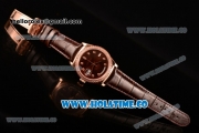 Rolex Day-Date Asia Automatic Rose Gold Case with Diamonds Markers Brown Dial - Diamonds Bezel (BP)